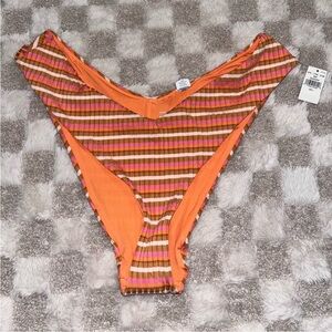 Aerie swim Striped High-Waist Bikini Bottom size Large